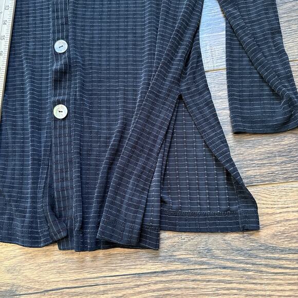 Vintage Chico’s Private Edition Black Textured Lounge Set Size 1 USA Button Top - Picture 4 of 10